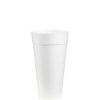 Foam Drink Cup, 24 oz, White, Foam, (500/Case) Dart 24J16