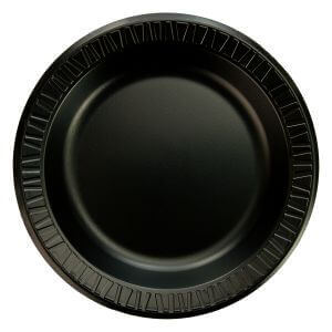 Dart 10PBQR Quiet Classic 10 1/4 Black Laminated Round Foam Plate -  500/Case