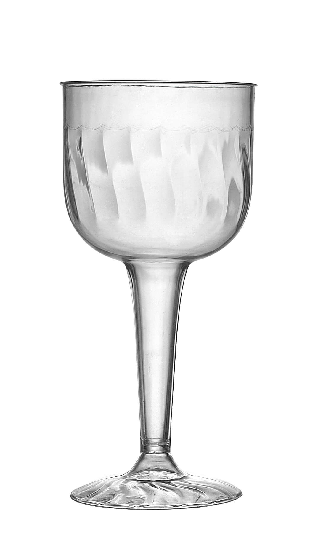 Fineline Flairware 2209 8 oz. 1-Piece Clear Plastic Wine Goblet - 8/Pack