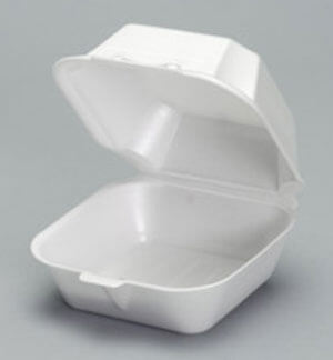 Square White Plastic 3-Compartment Hinged Food Container 8 X 8 X