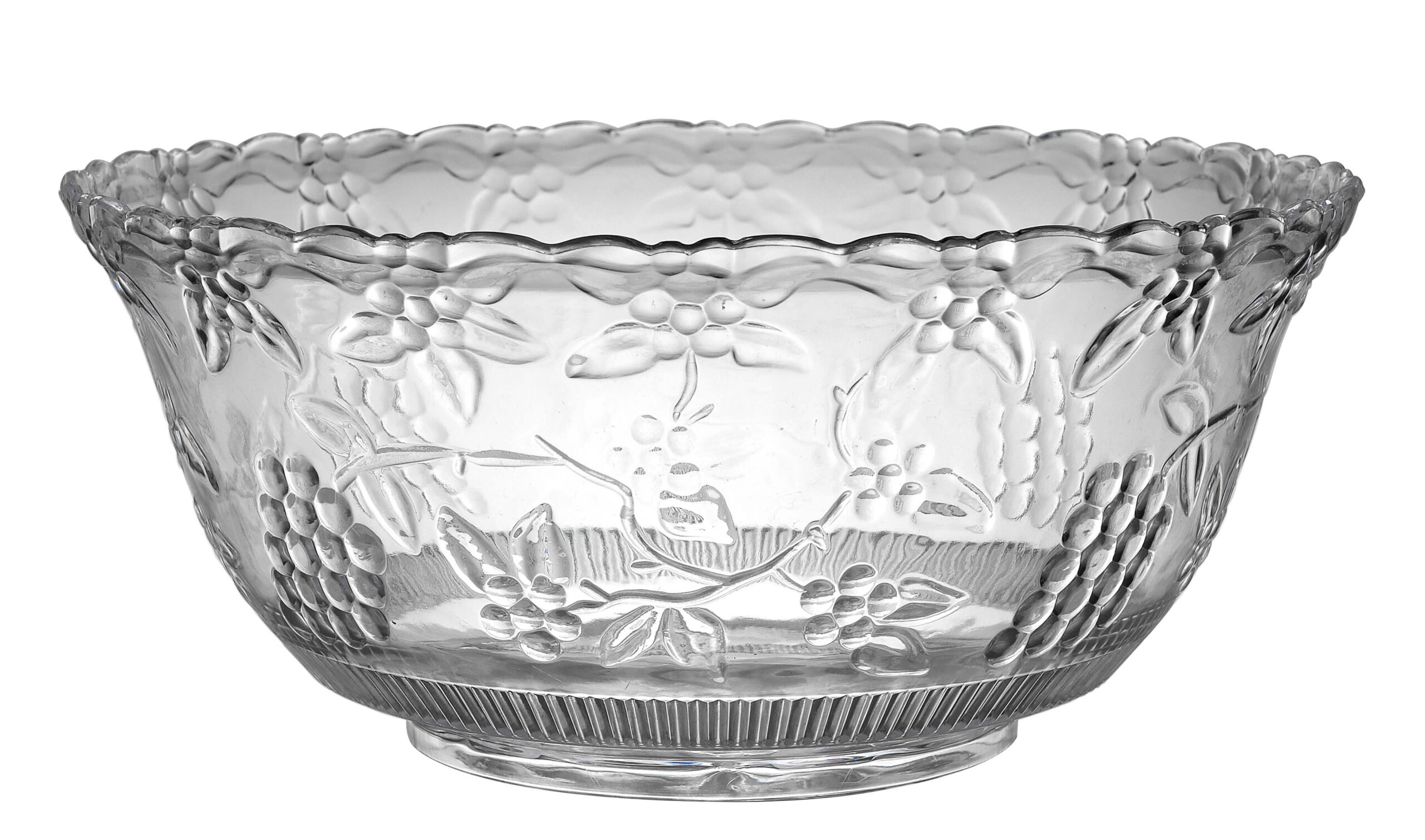 Fineline Platter Pleasers 3508 8 Qt. Clear Plastic Punch Bowl
