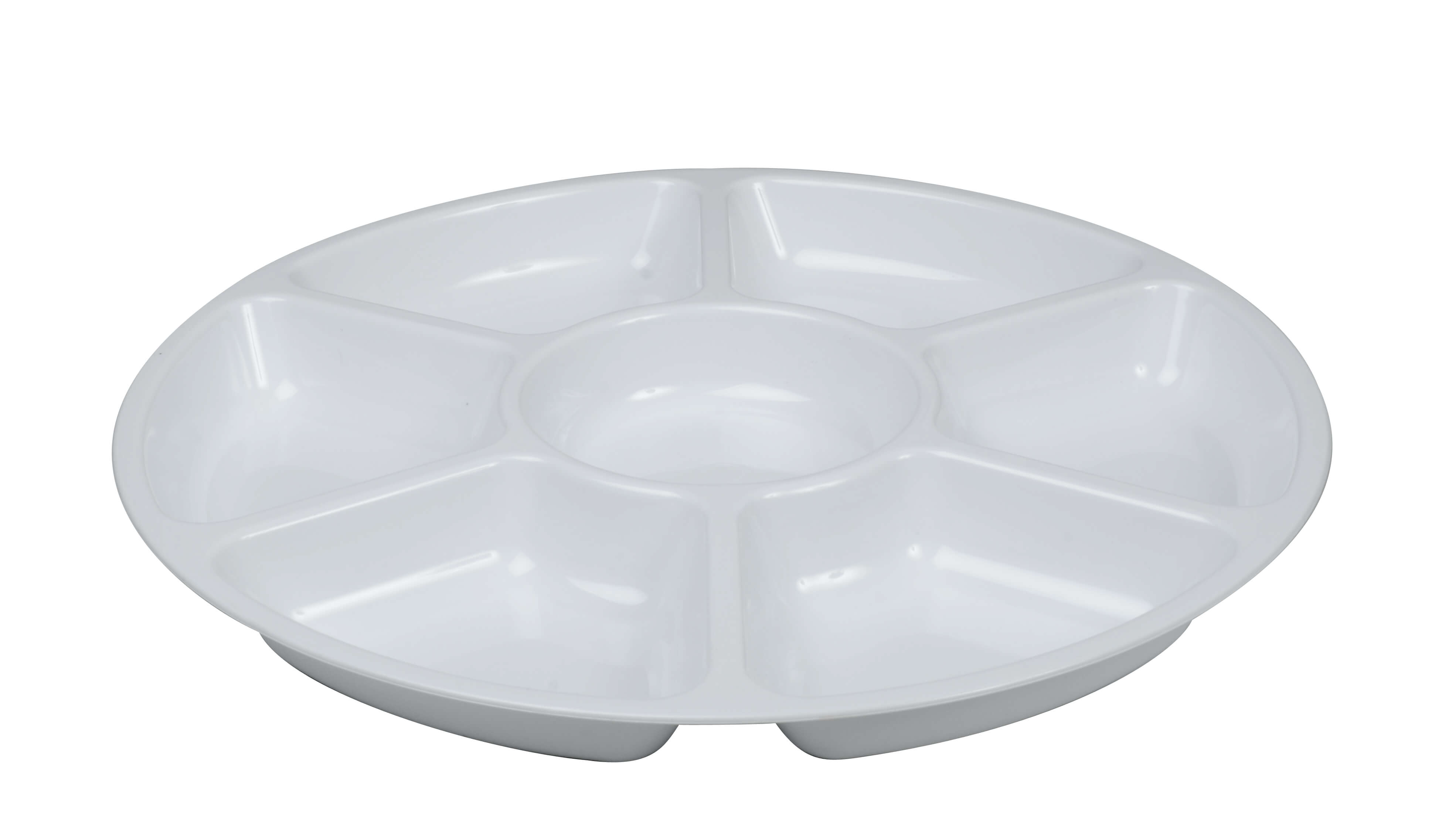 Fineline Platter Pleasers 3510-WH 16 7 Compartment White Polystyrene Deli  / Catering Tray