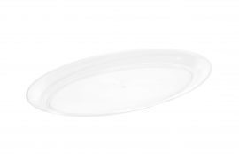 Fineline Platter Pleasers 3507-CL 14 7 Compartment Clear Polystyrene Deli  / Catering Tray - Splyco