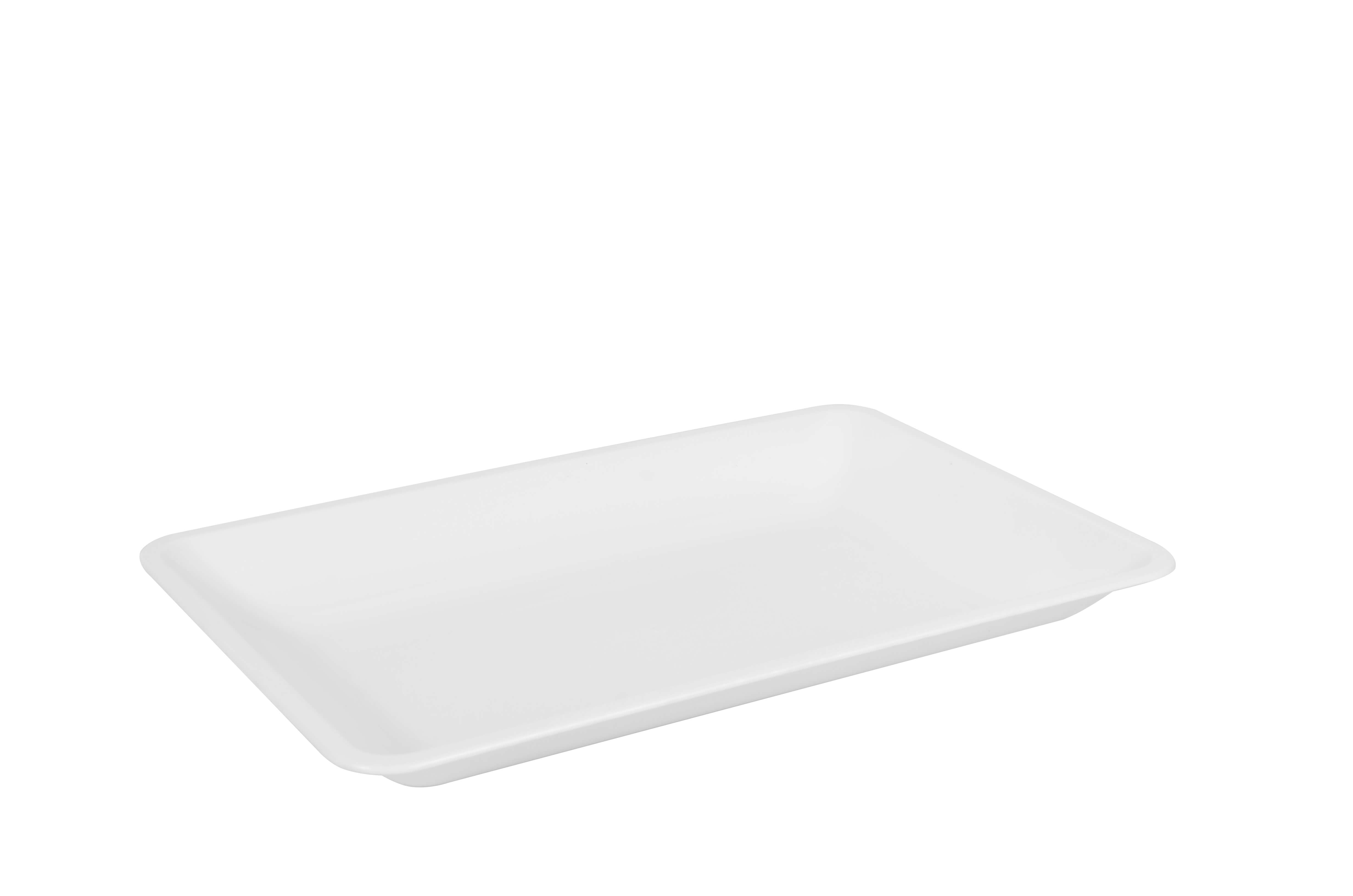 Fineline 3580WH Platter Pleasers 10" x 8" White Plastic Rectangular