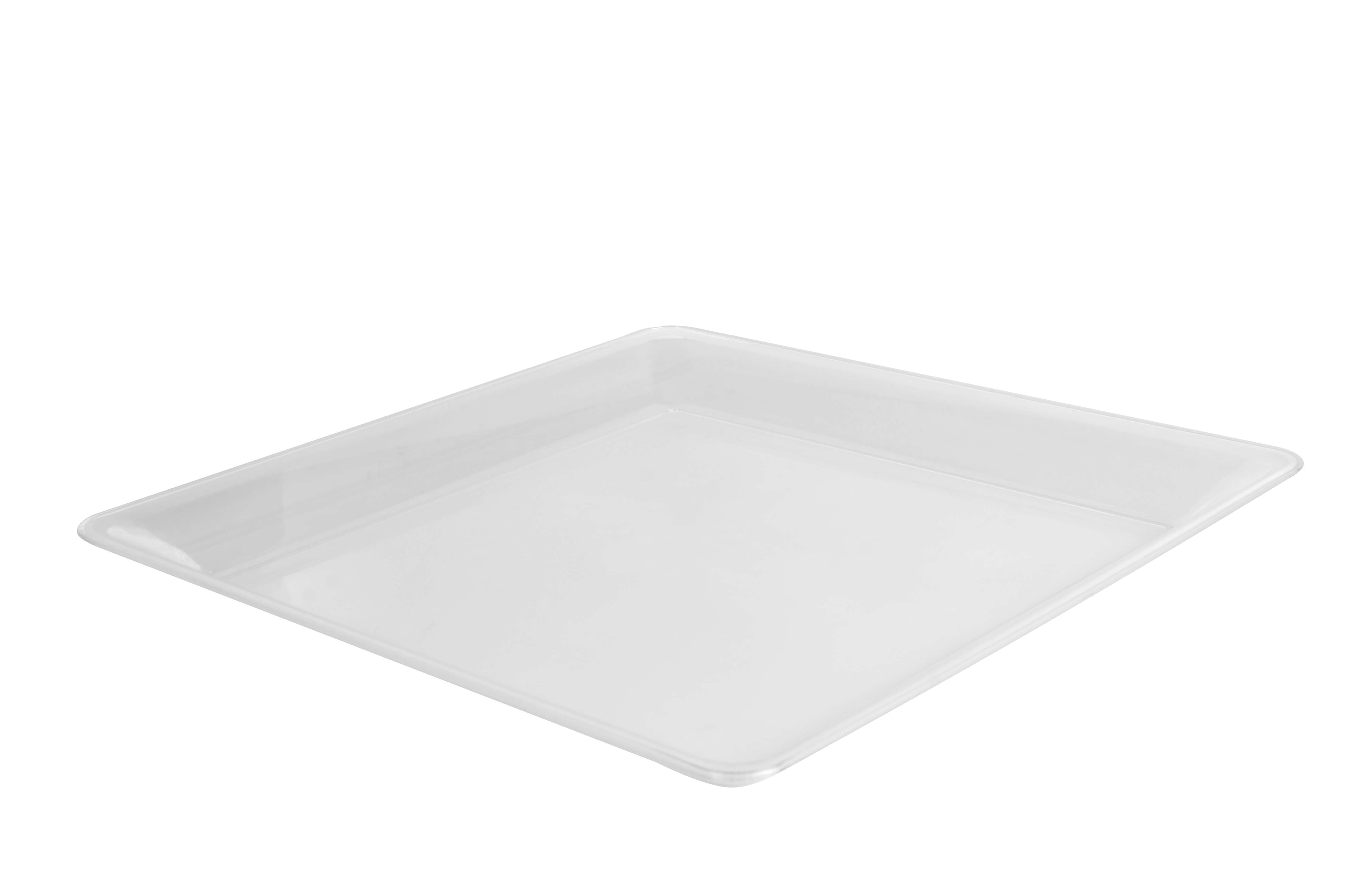 Fineline Platter Pleasers 3581 Cl 18 X 18 Plastic Clear Square Tray