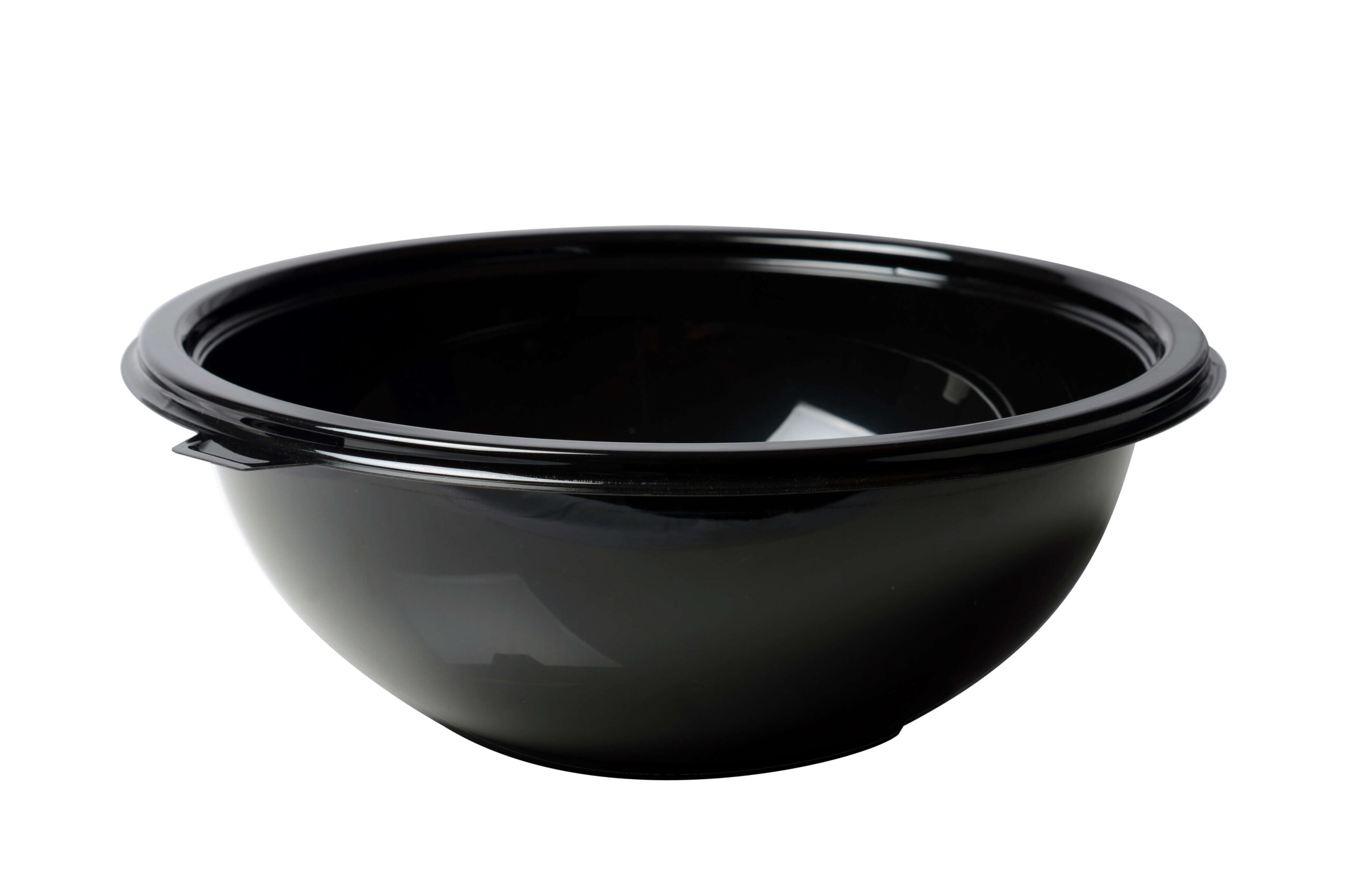 Fineline 5080-BK Super Bowl Black 80 oz. PET Plastic Bowl - 5/Pack