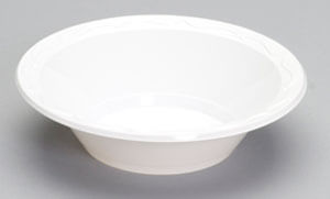 Genpak 72400 Aristocrat 24 oz. White Premium Plastic Bowl - 125/Pack