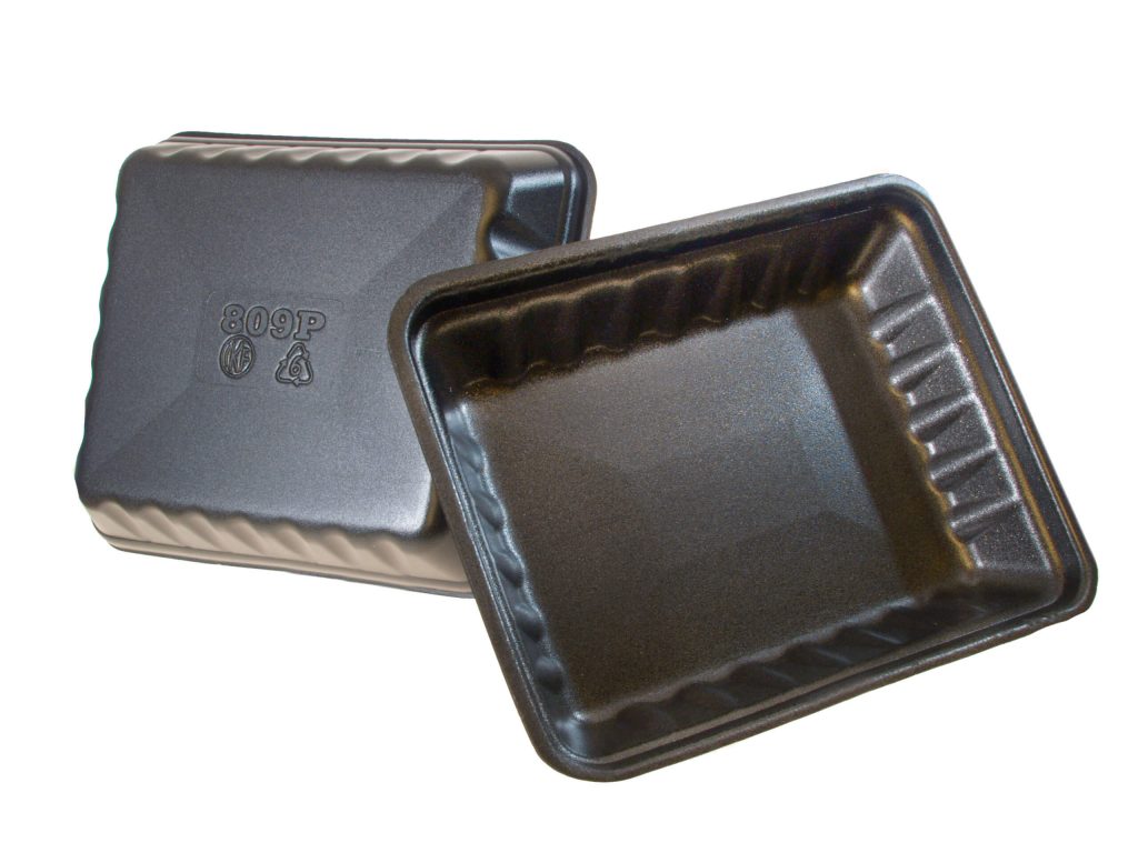 Genpak 1020K (20K) Foam Meat Tray Black 11 7/8" x 8 3/4" x 2 7/16
