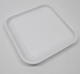 CKF 88117 (#17S) White Foam Meat Tray 8 1/4 x 4 1/2 x 1/2