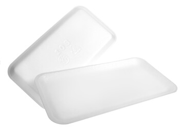 CKF 88115 White 10s Foam Meat Trays 10 3/4x5 3/4x1/2 - 500/CS