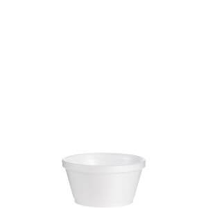 Dart 8SJ20 8 oz. Customizable Extra Squat White Foam Food Bowl