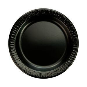 Dart 9PBQR Quiet Classic 9 Black Laminated Round Foam Plate - 500/Case -  Splyco