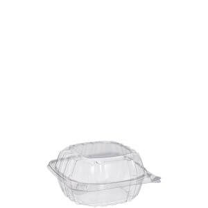 Dart C6DLR ClearPac Clear Snap-On Flat Lid for 4 and 6 oz. Plastic  Containers - 1008/Case - Splyco
