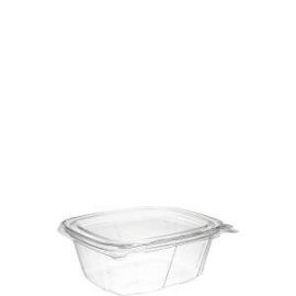 Dart CH16DEF 16 Oz Clear Tamper-Evident Containers with Flat Lid, 200/CS