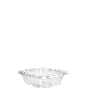 8 oz. Clear PP Plastic Square Tamper Evident Container, 105mm