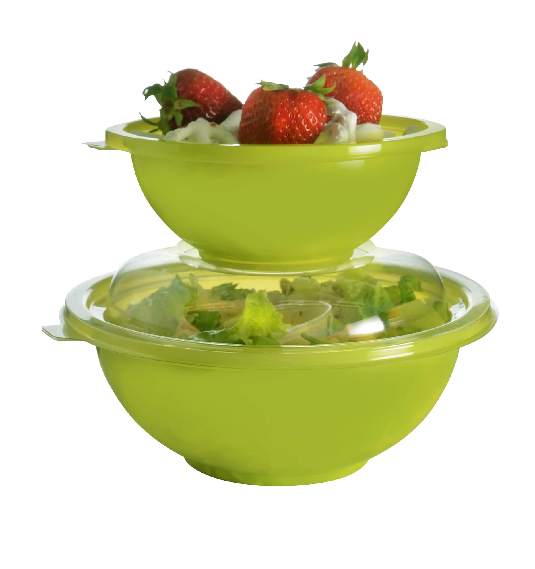 Fineline 5032-GRN Super Bowl 32 oz. Green PET Plastic Salad Bowl