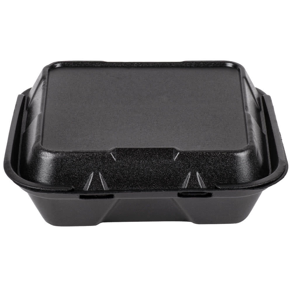 150-Count 3-Compartment Hinged Black Meal Prep/Take Out Containers - 9