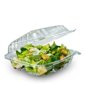 Dart C57PST1 6 x 5 13/16 x 3 ClearSeal Hinged Lid Plastic Container -  500/Case - Splyco