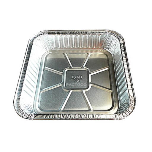 9" x 9" Square Aluminum Foil Cake Pan 50/PK Disposable Tin Baking Containers 