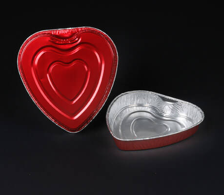 Durable Packaging 9701V Heart Shaped Foil Bake Pan - 10/Pack
