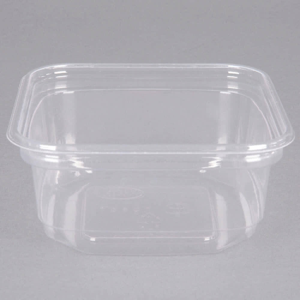 D&W Fine Pack SD12NC1 FreshServe 12 oz. Square PLA Plastic Clear Deli  Container - 750/Case
