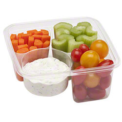 Fabri-Kal Greenware GS6-2 2-Compartment Clear PLA Compostable Container - 300/Case