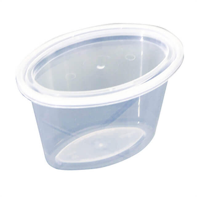 Newspring E504 ELLIPSO 4 oz. Oval Plastic Souffle / Portion Cup with Lid  500/Case - 500/Case