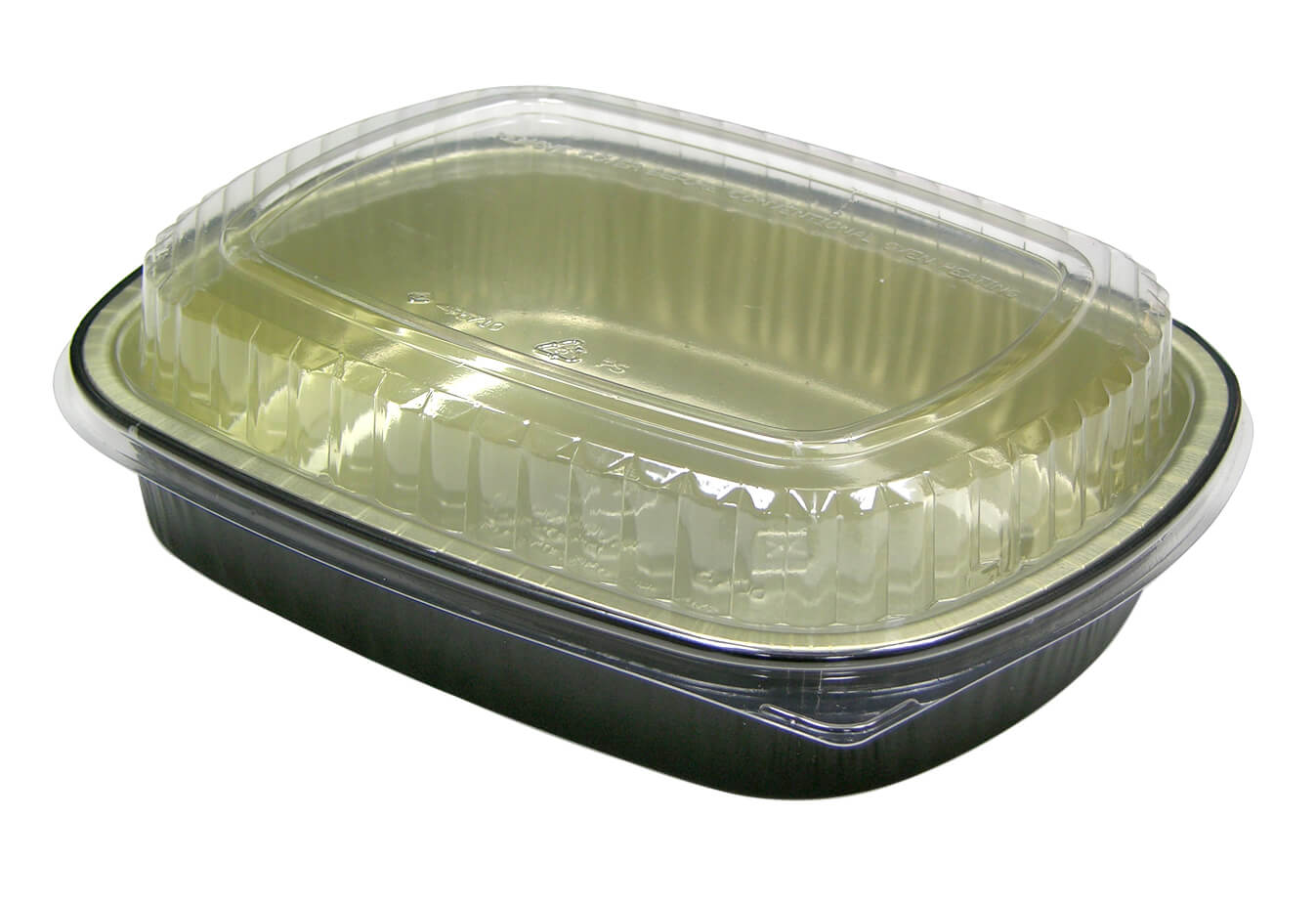 Pactiv Classic Carryout Aluminum Small Food Container Black/Gold, 46 fl