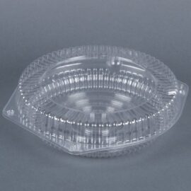DFI LBH991 - 9" Clear Round Plastic Hinged Pie Container - 100 per case