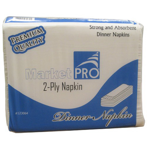 Marketpro 15 x 17 2 Ply White Dinner Napkin | 3000/Case