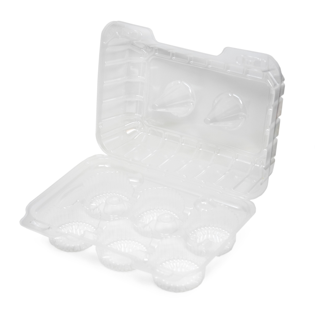 CONTAINER H/L MUFFIN 6-COMPARTMENT 9.38X6.75X4.06 DEEP OPS