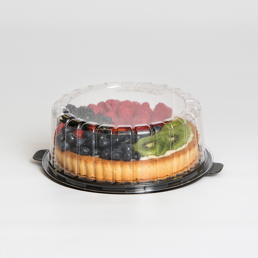 Inline Plastics EZ Open Single Layer Cake Container with Dome Lid Clear