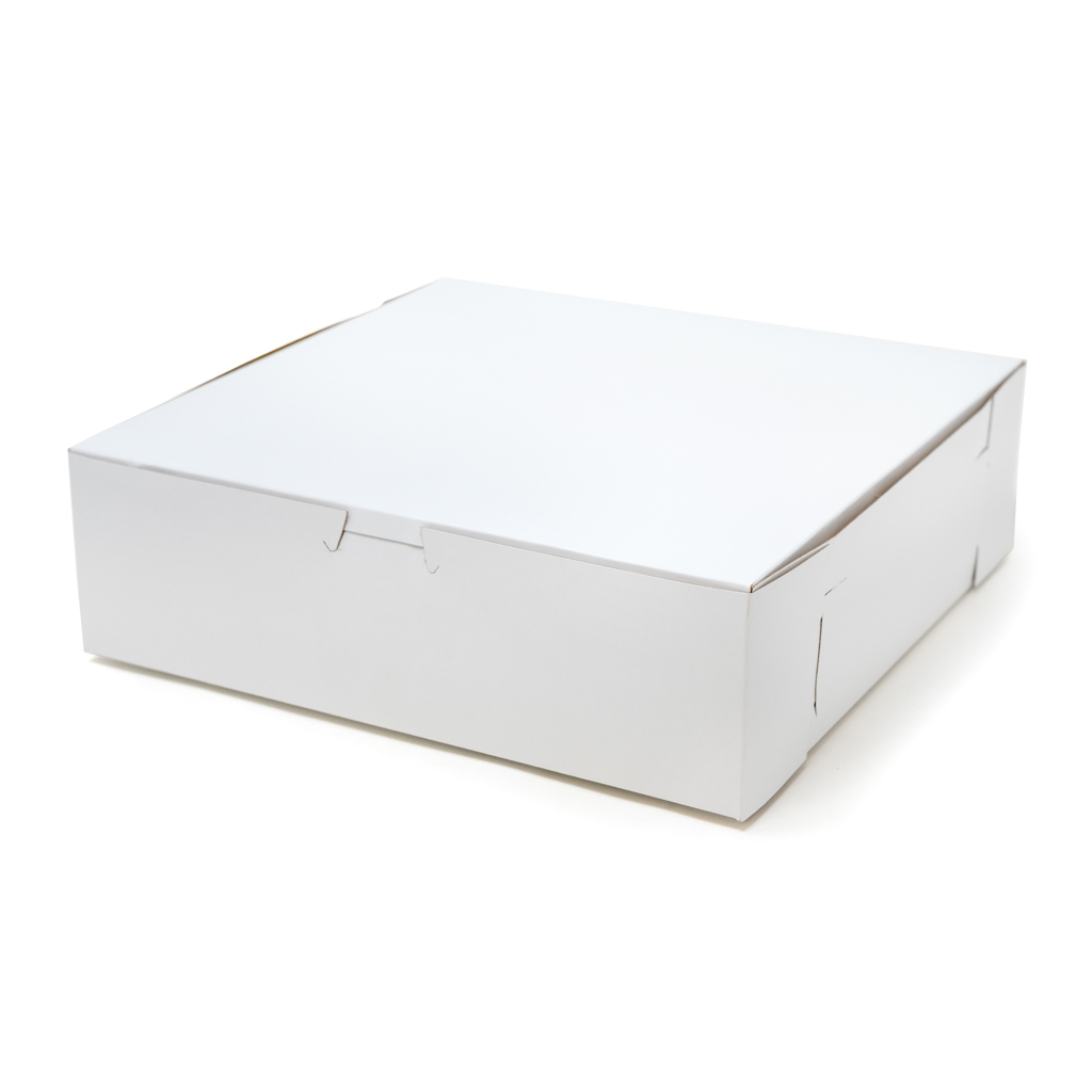 BOX CAKE 10x10x3 LOCK CORNER WHITE