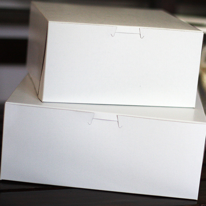 BOX CAKE 6.5x4x2.75 LOCK CORNER WHITE