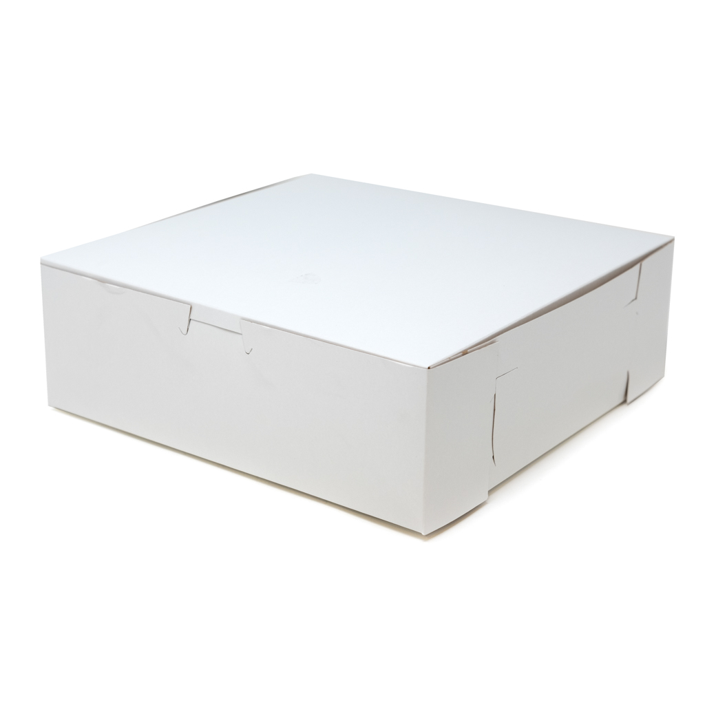 BOX CAKE 9x9x3 LOCK CORNER WHITE